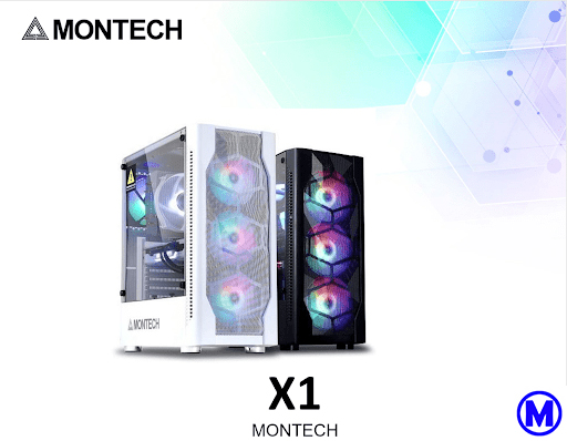 7. CASE: MONTECH X1 WHITE (x4 FAN CASE RGB)