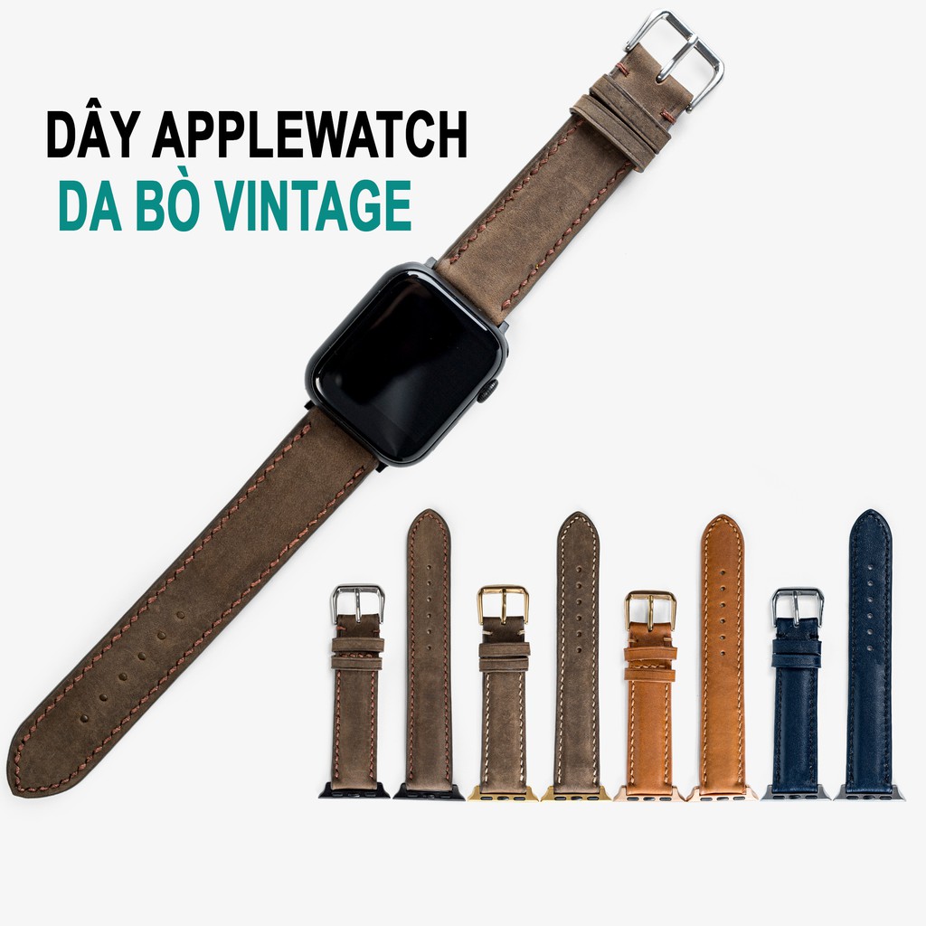 Dây đeo apple watch da bò Vintage D116